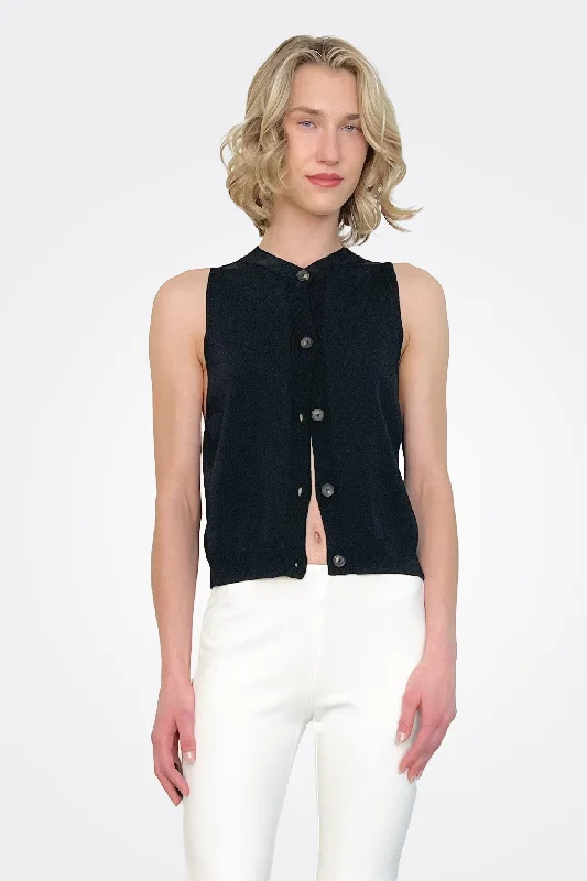 Year-End Clearance V Neck Waistcoat - Nero