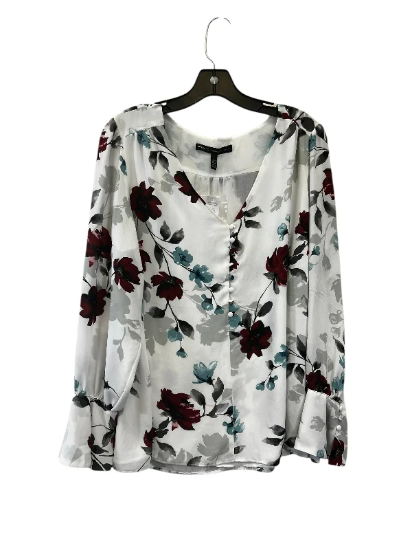 Weekend Offers That Amaze Top Long Sleeve By White House Black Market In Floral Print, Size: L