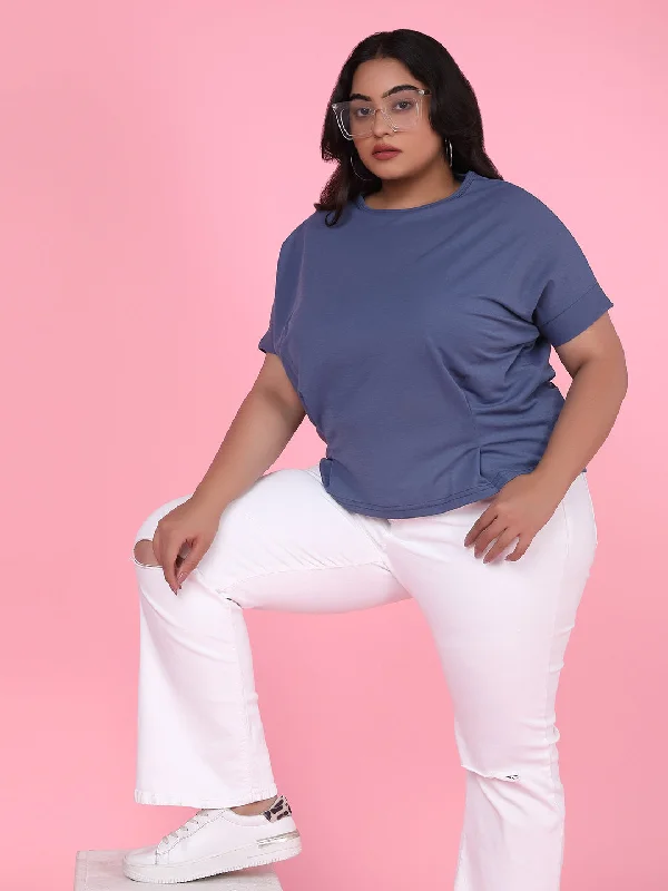 Hot Buy Women's Blue Solid Top