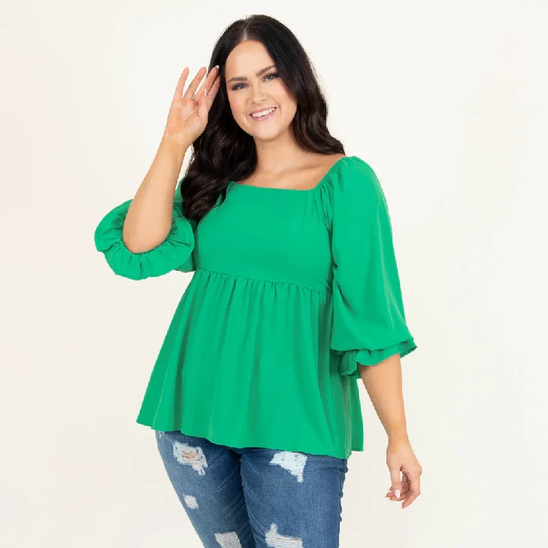 Weekend Deals to Brighten Your Day Create Opportunity Top, Green