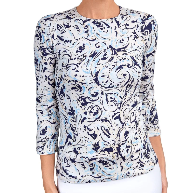 Top Pick Shaped Knit Tee in Paisley Splash
