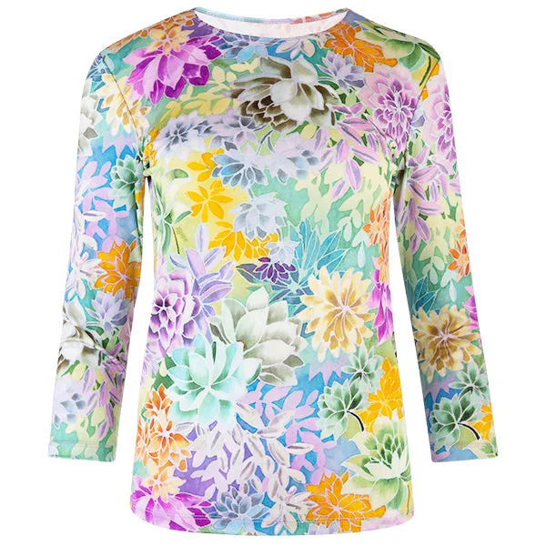 Weekend Bargains to Sizzle Shaped Knit Tee in Succulents