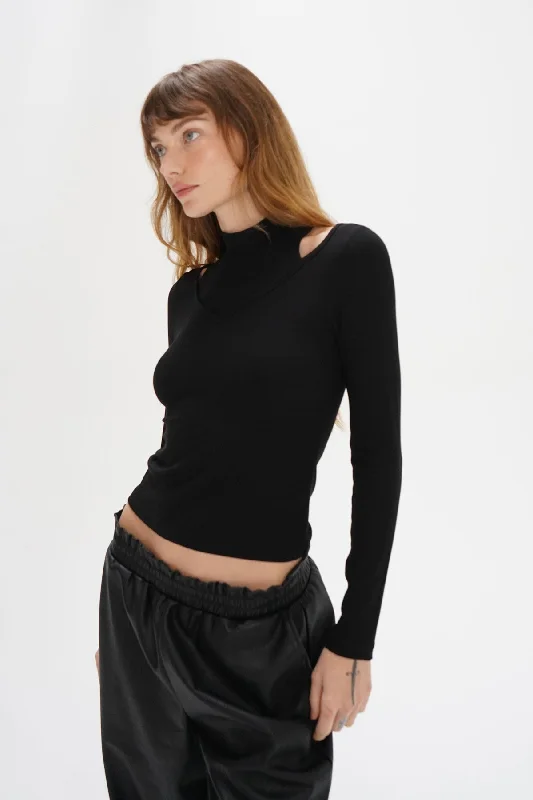 While Supplies Last Vivian Ribbed Top - Black