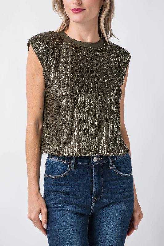 Online Exclusive Skies Are Blue Sequin Bubble Muscle Tank