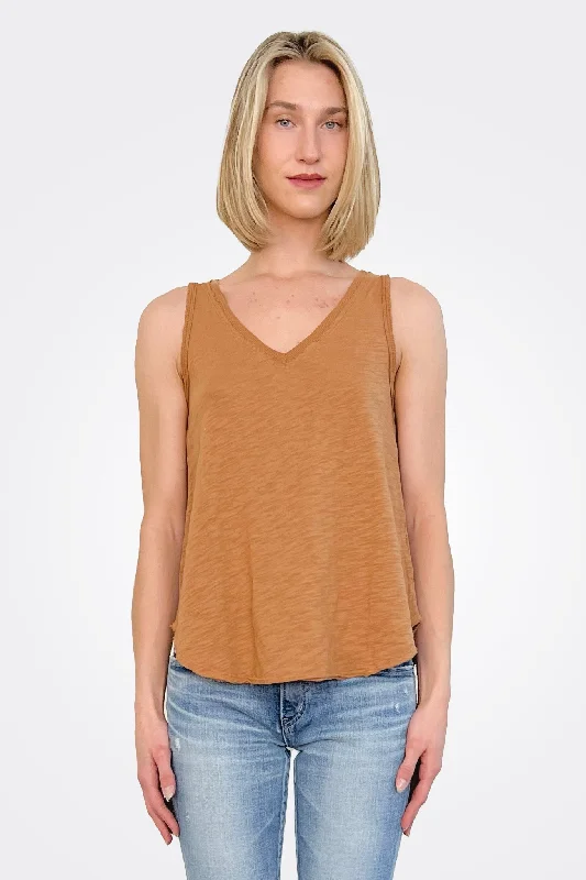 Value Deals V Neck Tank - Nut