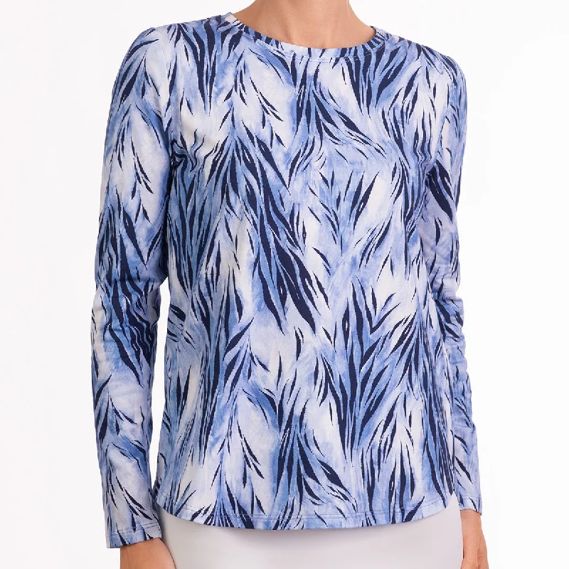 Weekend Specials to Grab Yoke Relaxed Fit Tee in Blue Wispy Tiger