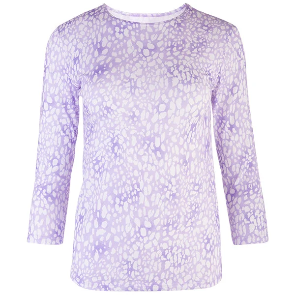 Today Only 3/4 Sleeve Knit Tee in Mini Leo Lavender
