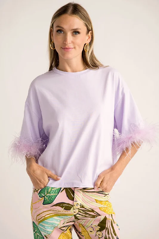 Weekend Deals That Excite Vine and Love Feather Detail Top