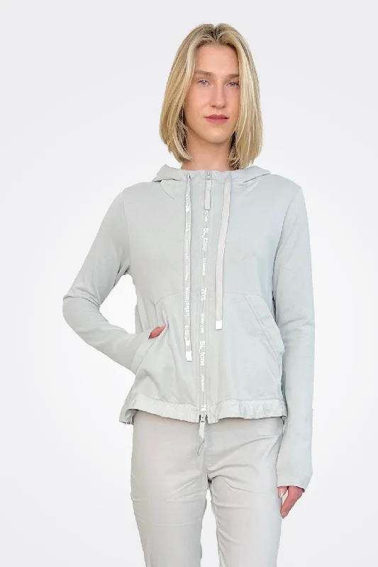 Weekend Deals That Impress Graphic Zip Hooded Jacket - Grey