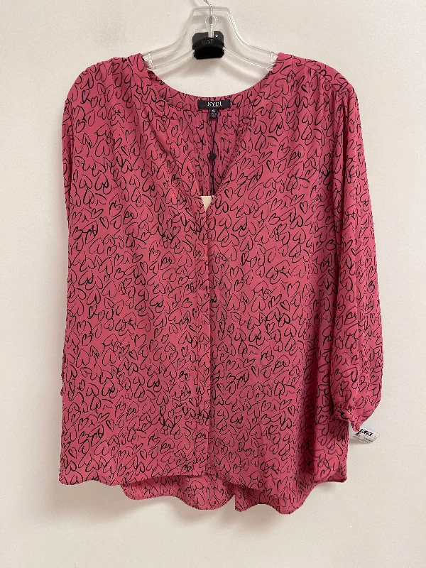 Exclusive Weekend Offers Inside Blouse Long Sleeve By Not Your Daughters Jeans In Pink, Size: Xl