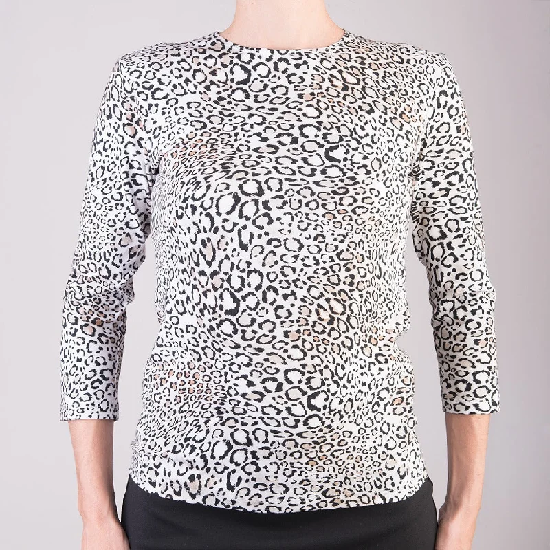Weekend Specials to Enjoy 3/4 Sleeve Knit Tee in Belluno Leo Sand
