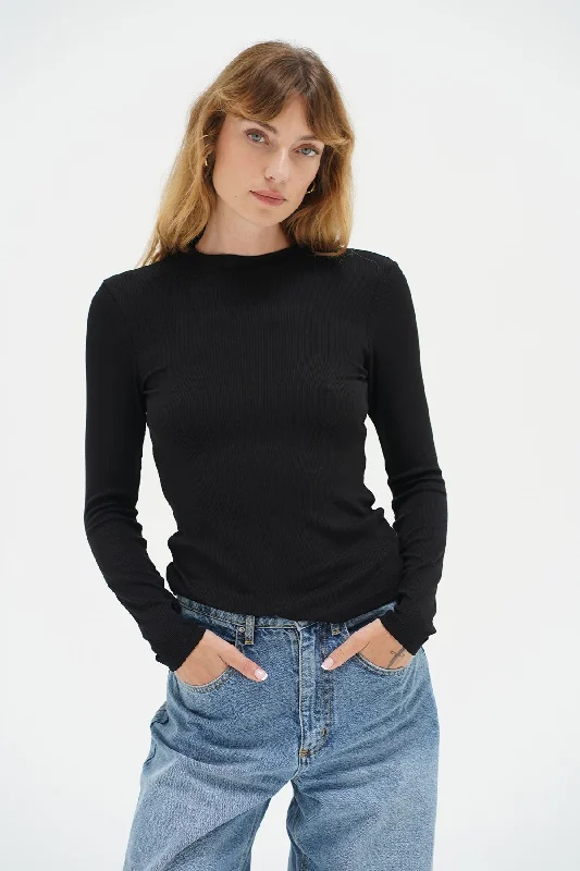 Weekend Specials to Savor Dalston Ribbed Long Sleeve - Black
