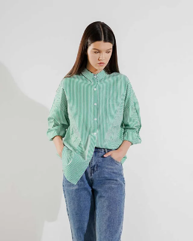 Act Fast Amanda Shirt Green Striped