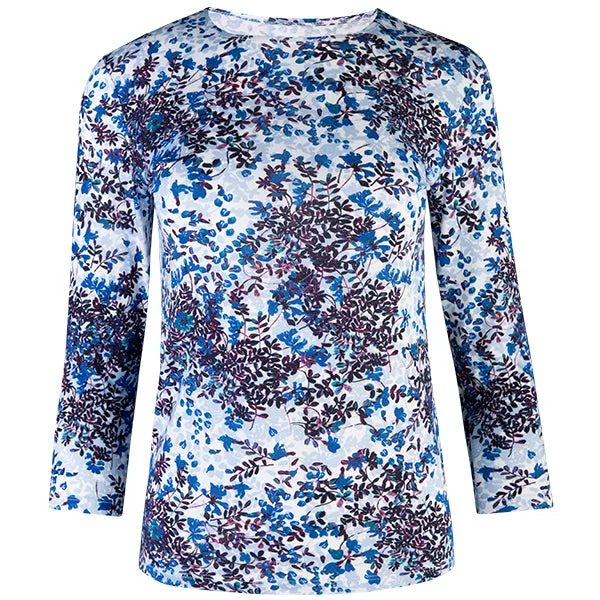 Weekend Savings Galore Viscose Shaped Knit Tee in Floral Beauty