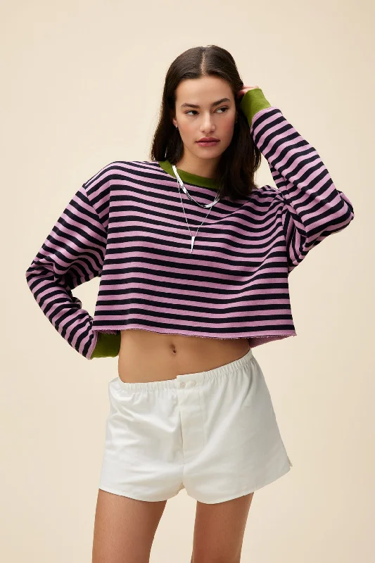 Unmissable Offer STRIPE CUT OFF SWEATSHIRT