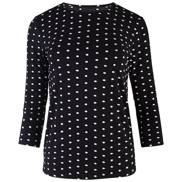 Weekend Bargains Await You Embroidered Dots Tee in Black