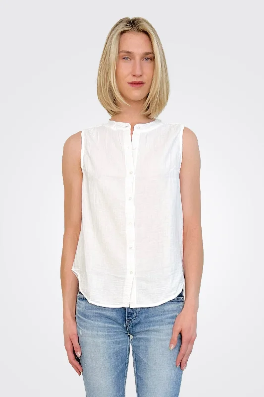 Take Advantage Gauze Button Down - White