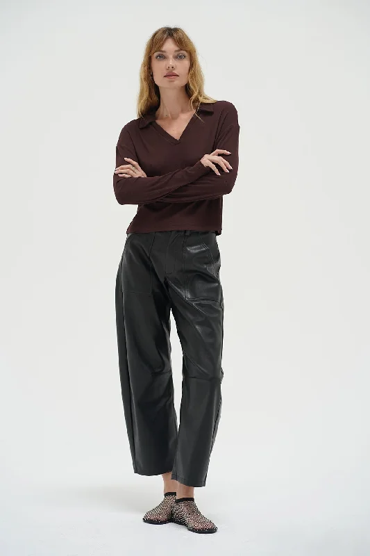 Lowest Price Neve Ribbed Long Sleeve - Chocolate