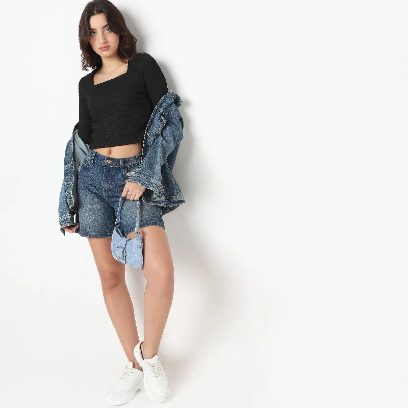 Weekend Extravaganza: Shop Now Regular Fit Solid Crop Top