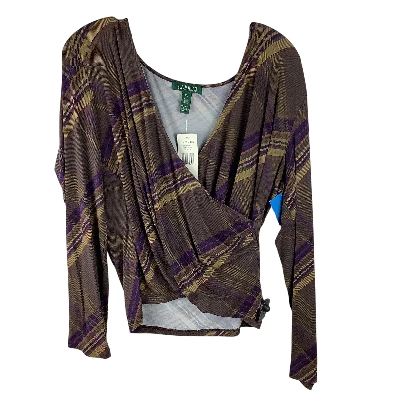 Weekend Savings Fiesta Top Long Sleeve By Ralph Lauren In Purple, Size: Xl