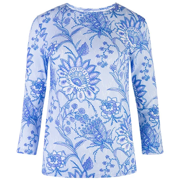 Weekend Deals to Make You Smile Shaped Knit Tee in Batik Floral