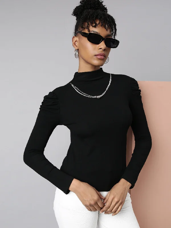 Weekend Bargains to Savor Women Black Solid Top