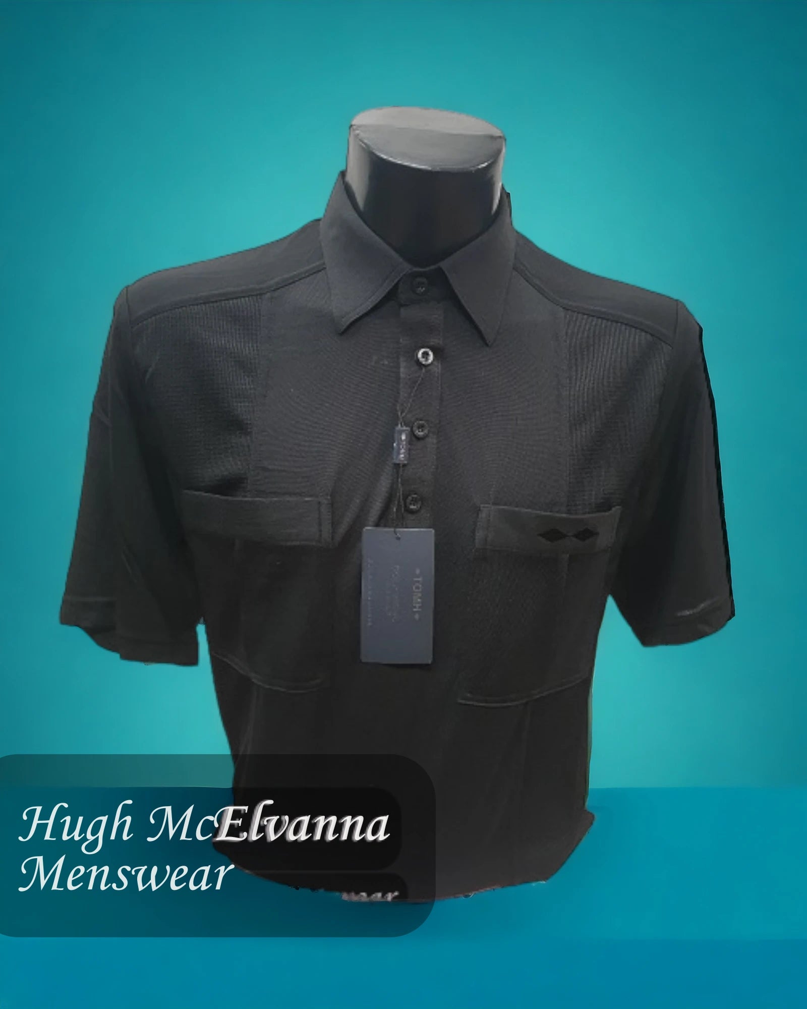 Big Discounts Black Golf Shirt Twin Pockets by Tom Hagan Style: 975