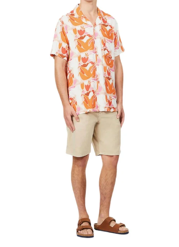 Mega Discount Button Down Shirt In Terracotta Summer Joy