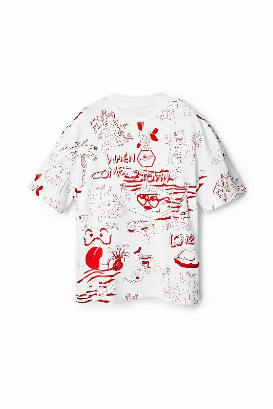 Quick Sale Desigual Oversize Print T-Shirt
