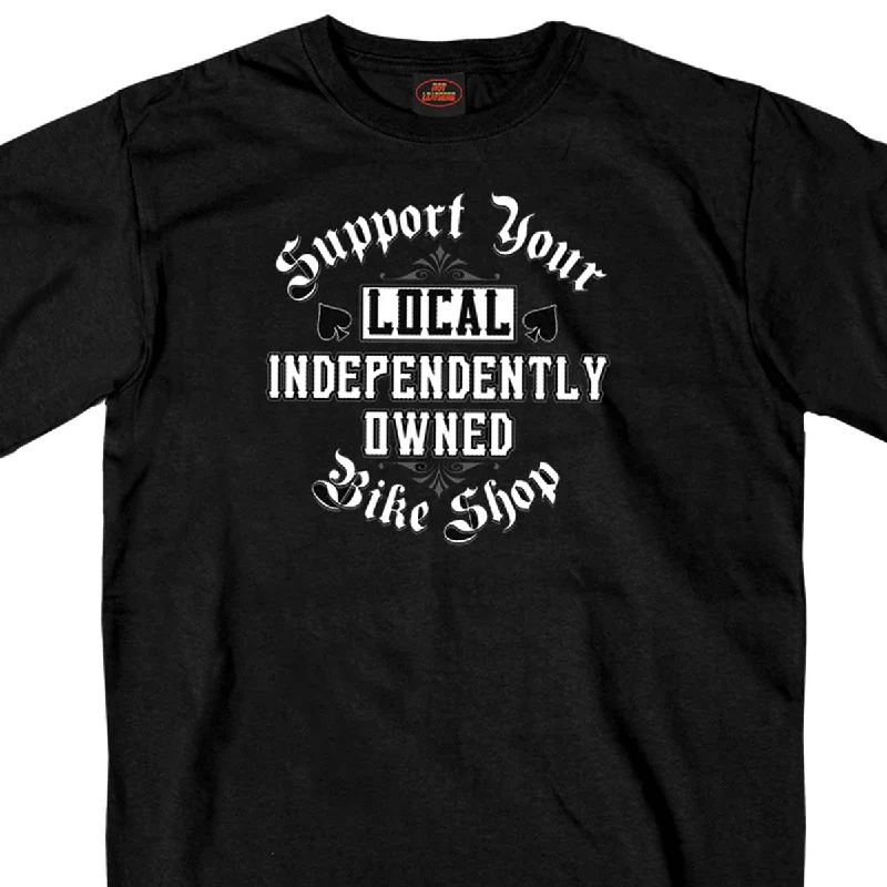 Anniversary Sale Hot Leathers GSB274 Men’s ‘Support Your Local Bike Shop’ Black Short Sleeve T-Shirt