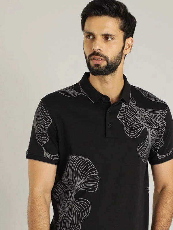 Crazy Deals Men Printed Polo T-Shirt