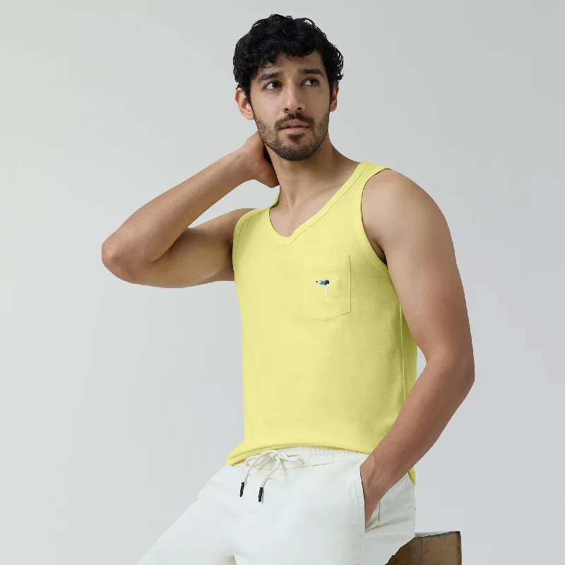 Weekend Discounts to Savor Renew Combed Cotton Tank Tops Butter Yellow