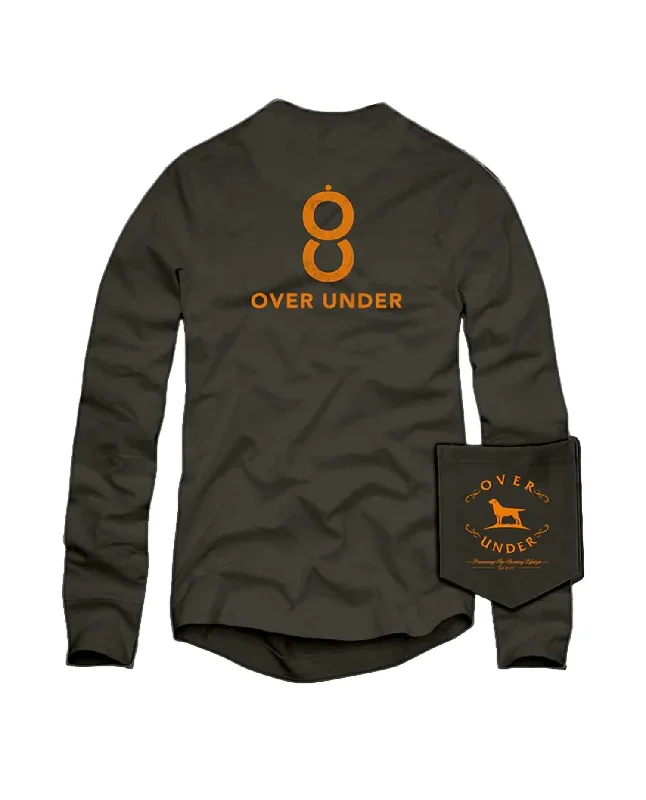 Time-Sensitive Men's Double Barrel Long Sleeve Tee In Charcoal