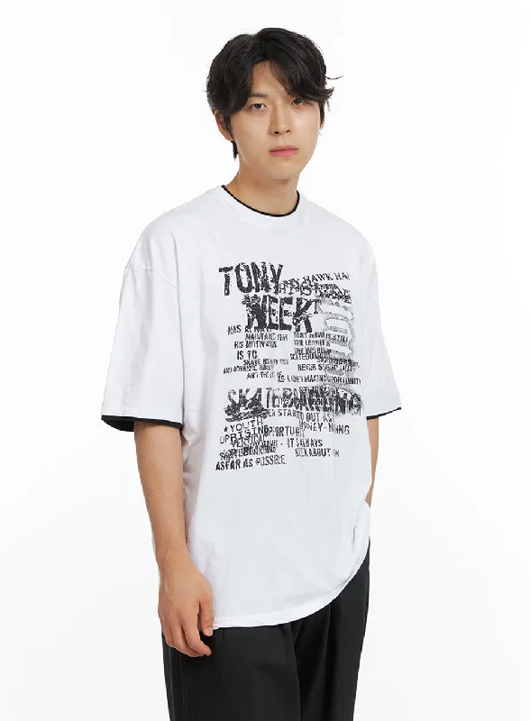 Last Chance Men's Double Layer Graphic T-Shirt IG409
