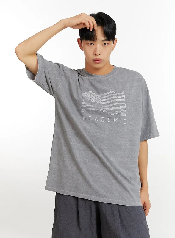 Weekend Savings Delight Men's Graphic Lettering T-Shirt IU427