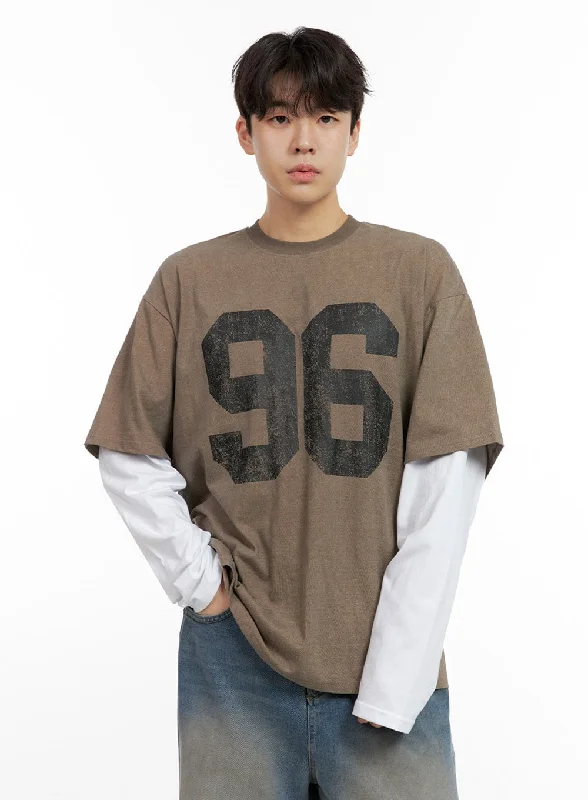 Act Now Men's Oversize Fit Round Neck Cotton Tee IN422