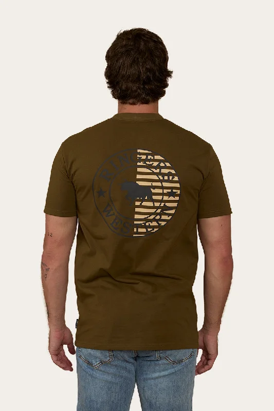 Limited Edition Signature Bull Flag Mens Stock Fit T-Shirt - Military Green