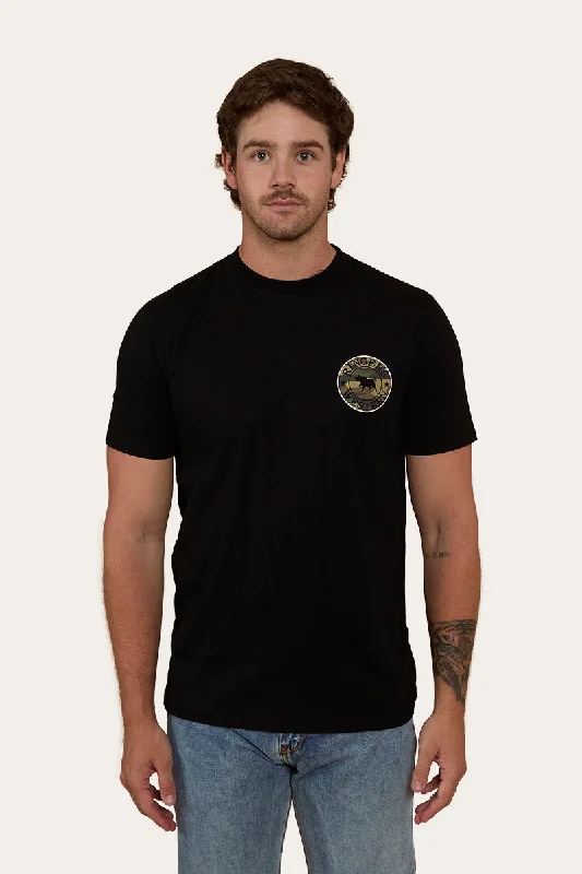 Don’t Miss Out Signature Bull Mens Classic Fit T-Shirt - Black/Camo