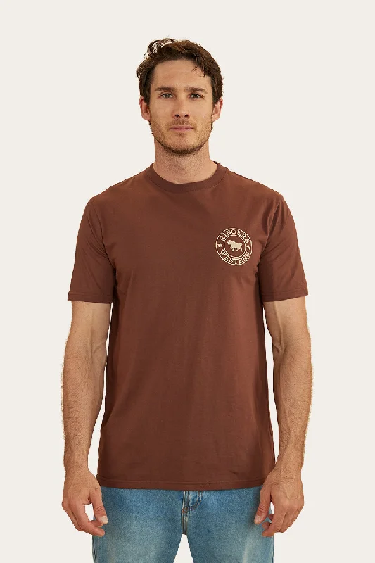 Limited Quantity Signature Bull Mens Classic Fit T-Shirt - Chocolate/Dark Sand